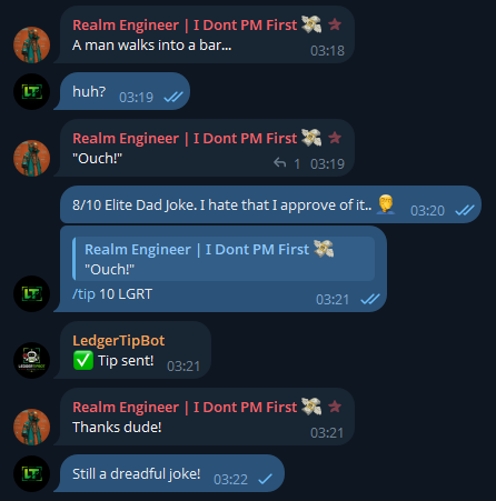 LedgerTipBot group tipping